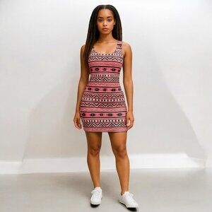 Sleeveless Women Aztec Pattern Short Dress